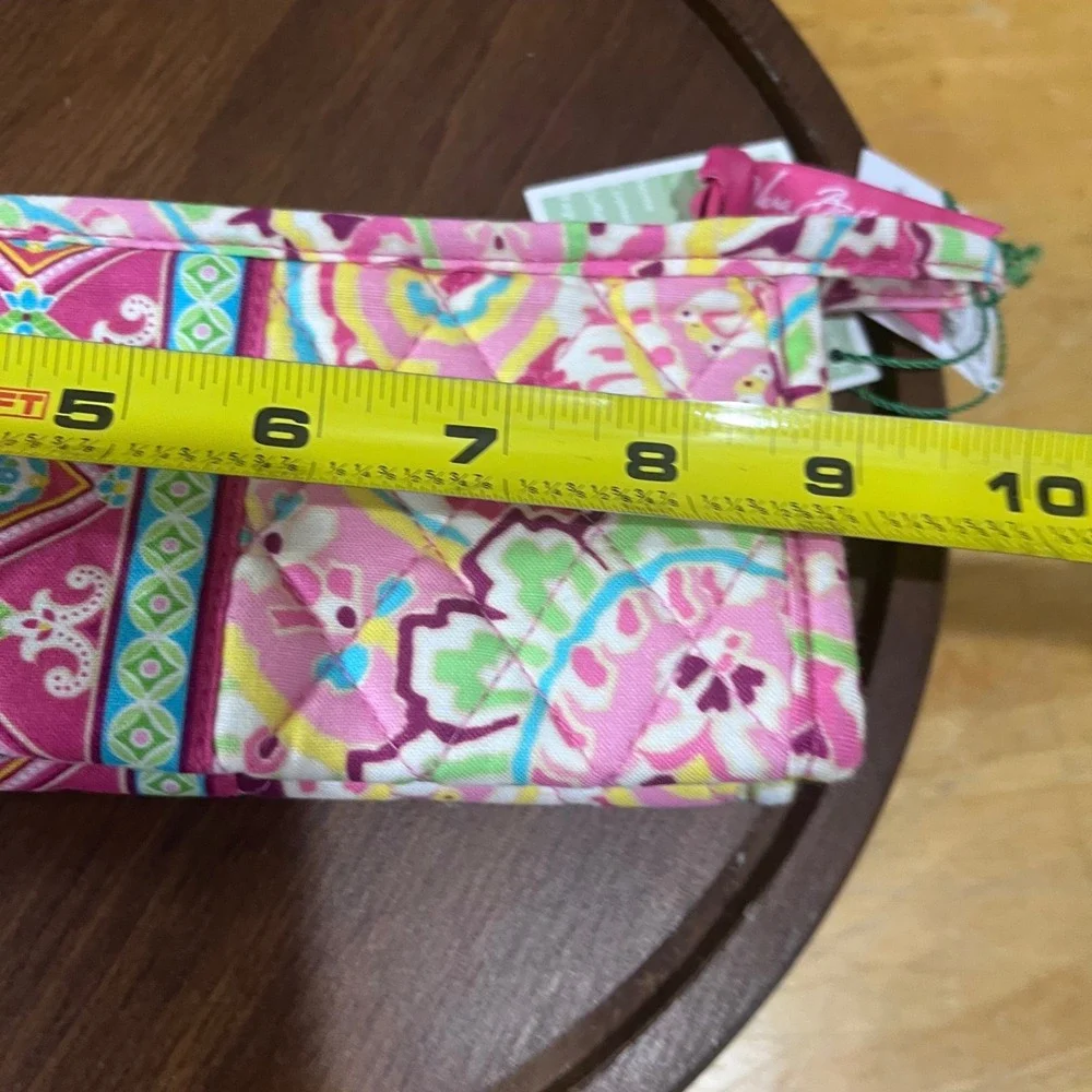 Vera Bradley Small Bow Cosmetic Bag Capri Melon Quilted Cotton NWT